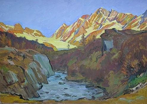 Abendrot im Lötschental