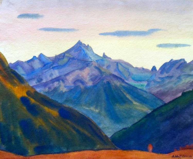 Weisshorn von Hockenalp aus, nach Sonnenuntergang