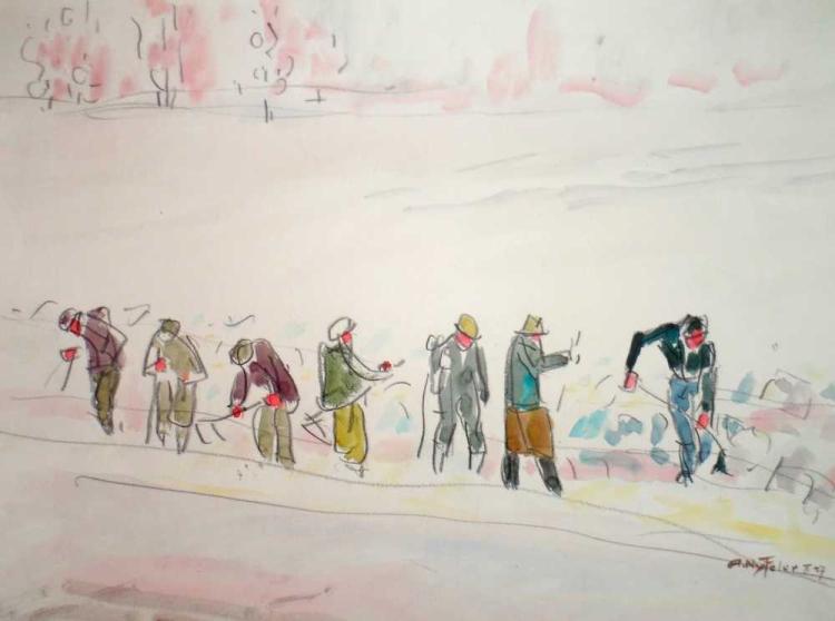 An der Talstrasse, Strassenarbeiter im Gemeinwerk, Gemeinde Kippel